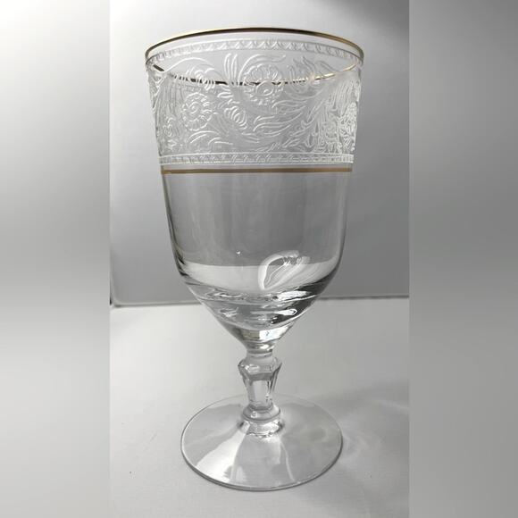 Fostoria Renaissance‎ Vintage Iced Tea Glass with Gold Trim EUC - Picture 1 of 6
